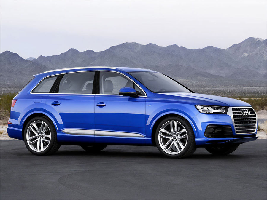 audi q7 2007-2015 Brushed Aluminum Black Pillar Trim