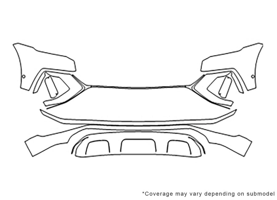 q8 3M Clear Bra Bumper Precut PPF Diagram