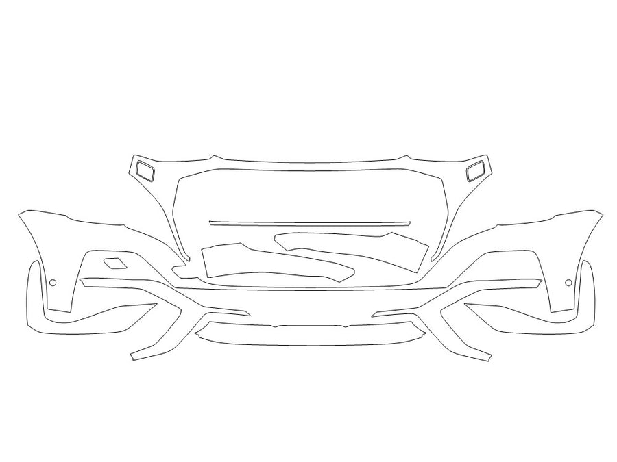 q8 Avery Dennison Clear Bra Bumper Precut PPF Diagram