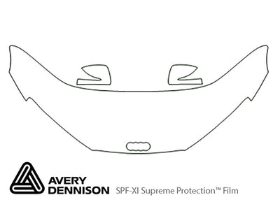 r8 Avery Dennison Clear Bra Hood Precut PPF Diagram
