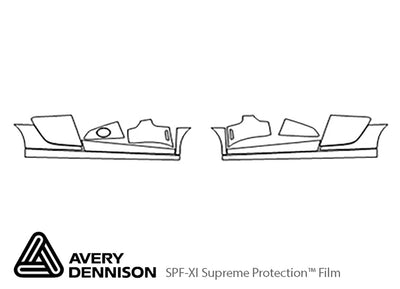 r8 Avery Dennison Clear Bra Door Cup Precut PPF Diagram