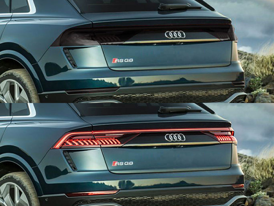 rs q8 Before and After Smoked Taillights