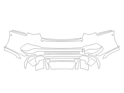 rs3 3M Clear Bra Door Cup Precut PPF Diagram