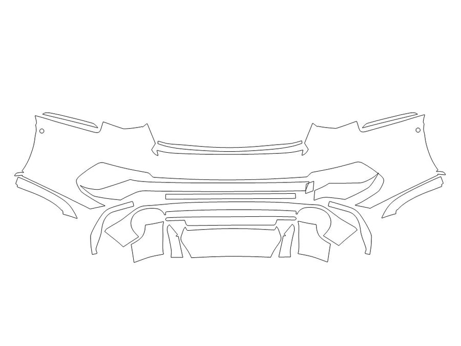 rs3 3M Clear Bra Door Cup Precut PPF Diagram