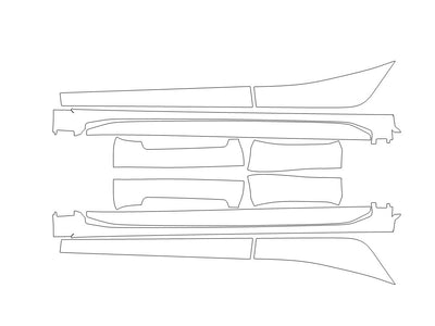 rs3 3M Clear Bra Door Cup Precut PPF Diagram