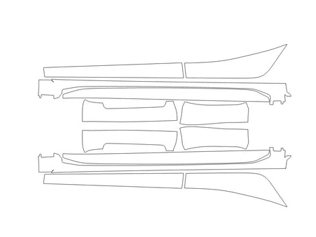 rs3 3M Clear Bra Door Cup Precut PPF Diagram