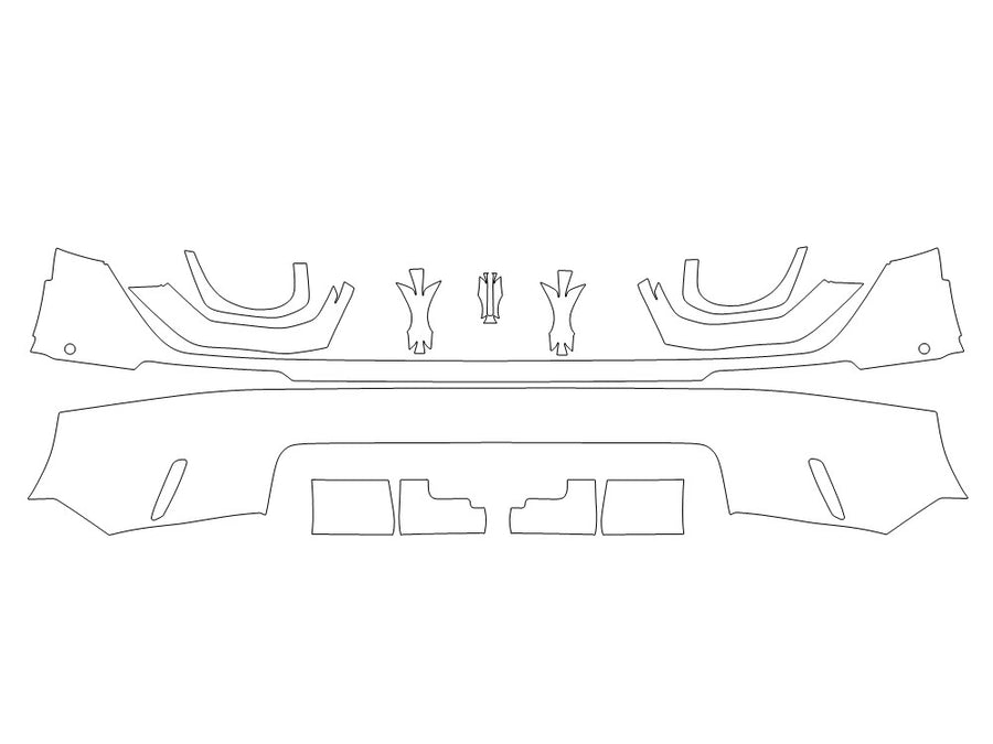 rsq8 3M Clear Bra Door Cup Precut PPF Diagram