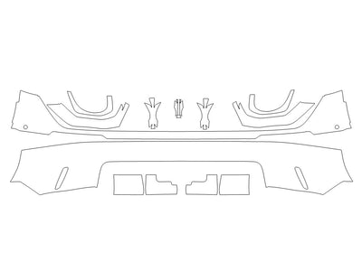 rsq8 Avery Dennison Clear Bra Door Cup Precut PPF Diagram
