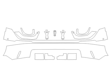 rsq8 Avery Dennison Clear Bra Door Cup Precut PPF Diagram