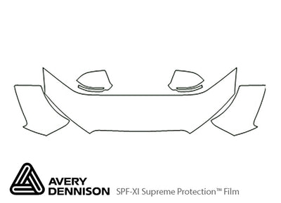 s8 Avery Dennison Clear Bra Hood Precut PPF Diagram