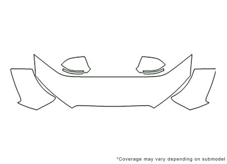 s8 3M Clear Bra Hood Precut PPF Diagram