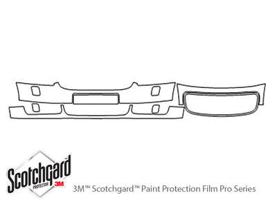 tt 3M Clear Bra Bumper Precut PPF Diagram