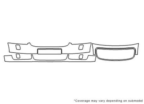 tt 3M Clear Bra Bumper Precut PPF Diagram