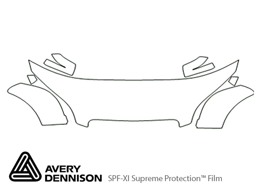 tt Avery Dennison Clear Bra Hood Precut PPF Diagram