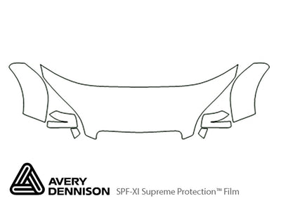 tts Avery Dennison Clear Bra Hood Precut PPF Diagram