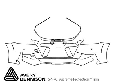 tts Avery Dennison Clear Bra Bumper Precut PPF Diagram