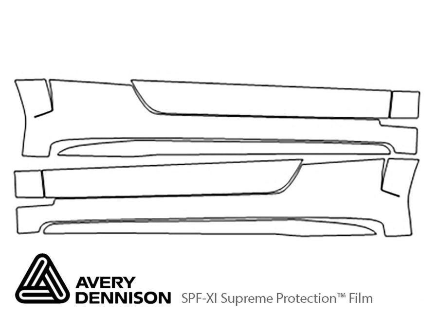 tts Avery Dennison Clear Bra Door Cup Precut PPF Diagram