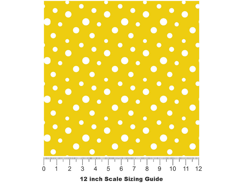 Aureolin Yellow Polka Dot Vinyl Film Pattern Size 12 inch Scale~Rwraps Aureolin Yellow Polka Dot Sizing Chart~2