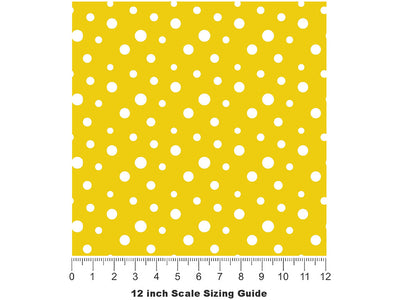 Aureolin Yellow Polka Dot Vinyl Film Pattern Size 12 inch Scale~Rwraps Aureolin Yellow Polka Dot Sizing Chart~2