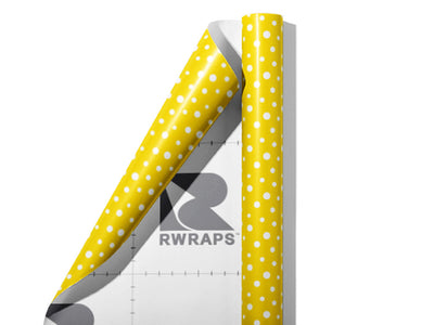 Aureolin Yellow Polka Dot Wrap Film Sheets~Rwraps Series 914 Aureolin Yellow Polka Dot Scrolled Sheet~3