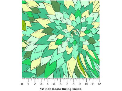 Austere Aranyani Floral Vinyl Film Pattern Size 12 inch Scale~Rwraps Austere Aranyani Floral Sizing Chart~2