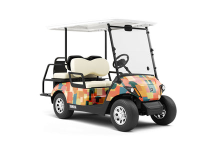 Autumn Abstractions Mosaic Wrapped Golf Cart