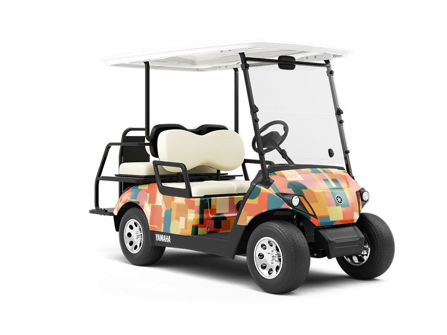 Autumn Abstractions Mosaic Wrapped Golf Cart