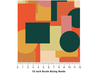 Autumn Abstractions Mosaic Vinyl Film Pattern Size 12 inch Scale~Rwraps Autumn Abstractions Mosaic Sizing Chart~2