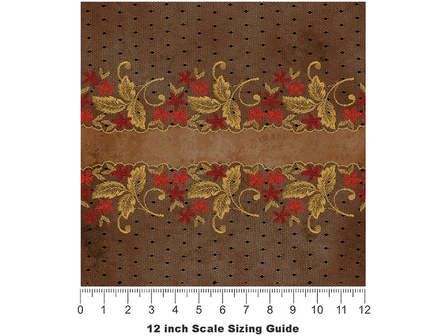 Autumn Embroidery Gothic Vinyl Film Pattern Size 12 inch Scale~Rwraps Autumn Embroidery Gothic Sizing Chart~2