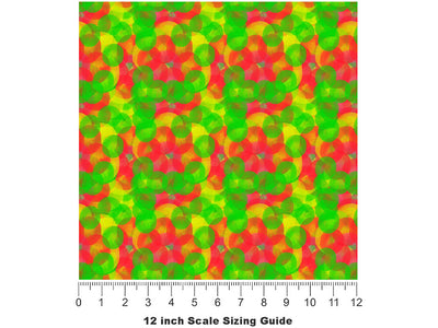 Autumn Spots Tie Dye Vinyl Film Pattern Size 12 inch Scale~Rwraps Autumn Spots Tie Dye Sizing Chart~2