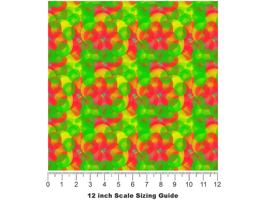 Autumn Spots Tie Dye Vinyl Film Pattern Size 12 inch Scale~Rwraps Autumn Spots Tie Dye Sizing Chart~2