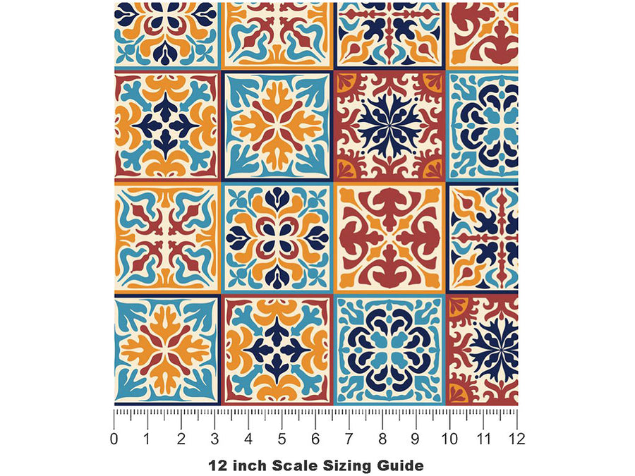 Autumn Tile Vinyl Film Pattern Size 12 inch Scale~Rwraps Autumn Tile Sizing Chart~3