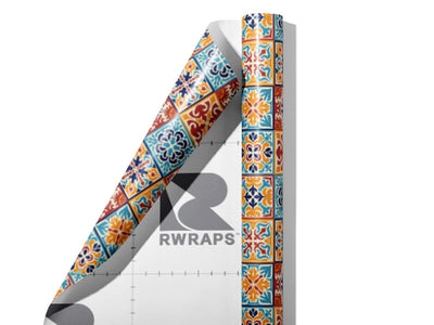 Autumn Tile Wrap Film Sheets~Rwraps Series 914 Autumn Tile Scrolled Sheet~4