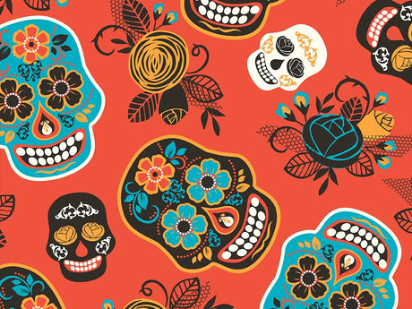 Autumnal Calaveras Day of the Dead Vinyl Wrap Pattern~Rwraps Series 914 Digitally Printed Vinyl Wrap~0