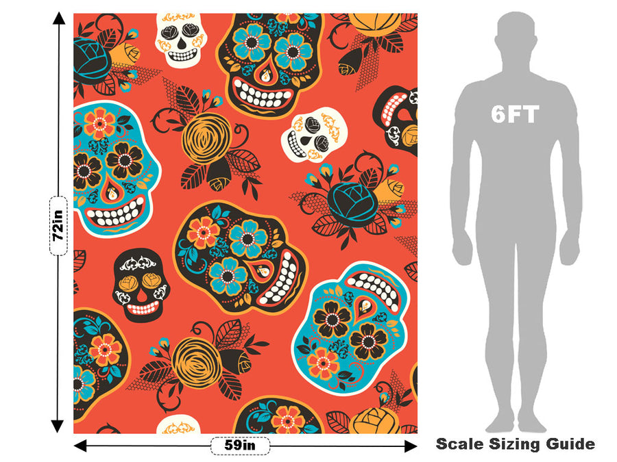 Autumnal Calaveras Day of the Dead Vehicle Wrap Scale~Rwraps Series 914 Autumnal Calaveras Day of the Dead Measurements~1
