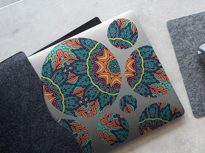 autumnal ferns mandala DIY Laptop Stickers