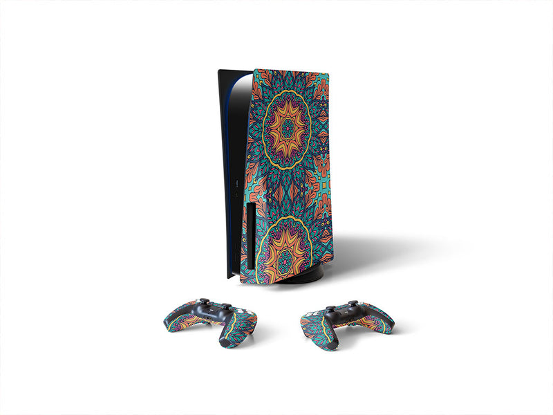 autumnal ferns mandala Sony PS5 DIY Skin