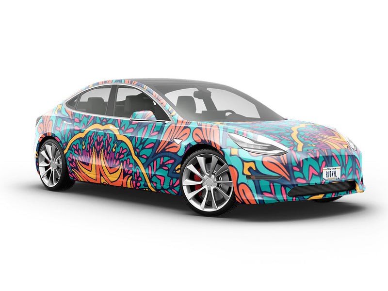 Autumnal Ferns Mandala Vehicle Vinyl Wrap