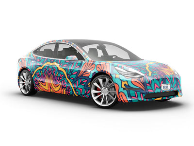 Autumnal Ferns Mandala Vehicle Vinyl Wrap