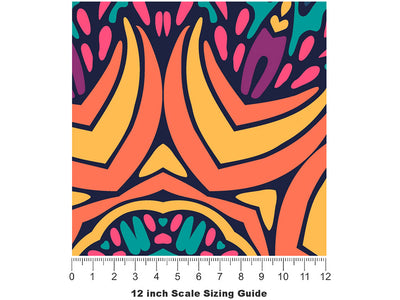 Autumnal Ferns Mandala Vinyl Film Pattern Size 12 inch Scale~Rwraps Autumnal Ferns Mandala Sizing Chart~2