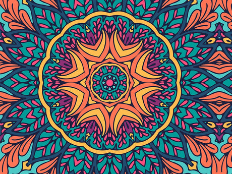 Autumnal Ferns Mandala Vinyl Wrap Pattern~Rwraps Series 914 Digitally Printed Vinyl Wrap~0