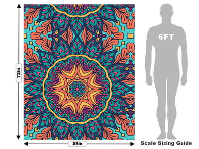 Autumnal Ferns Mandala Vehicle Wrap Scale~Rwraps Series 914 Autumnal Ferns Mandala Measurements~1