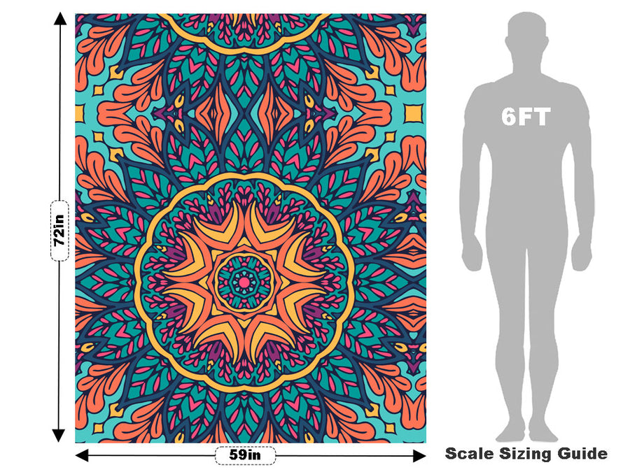 Autumnal Ferns Mandala Vehicle Wrap Scale~Rwraps Series 914 Autumnal Ferns Mandala Measurements~1