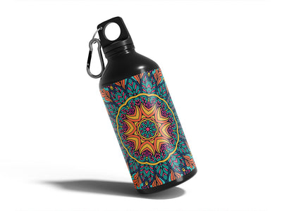 autumnal ferns mandala Water Bottle DIY Stickers