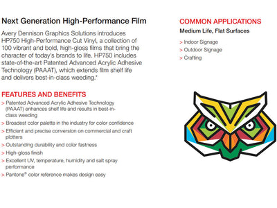 Avery Dennison HP750 High Performance Vinyl Film Series Features & Benefits