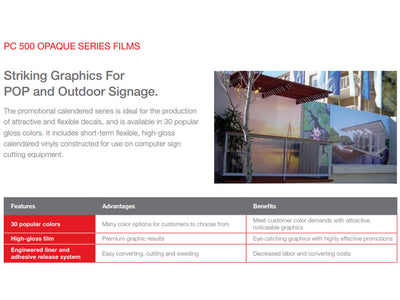Avery Dennison PC 500 Promotional Opaque Vinyl Film
