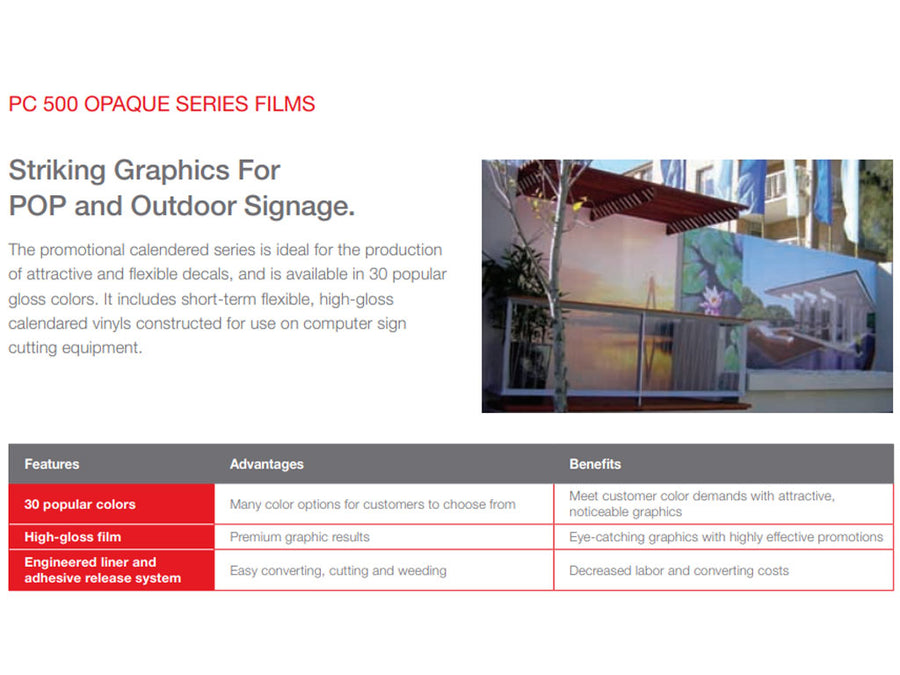 Avery Dennison PC 500 Promotional Opaque Vinyl Film