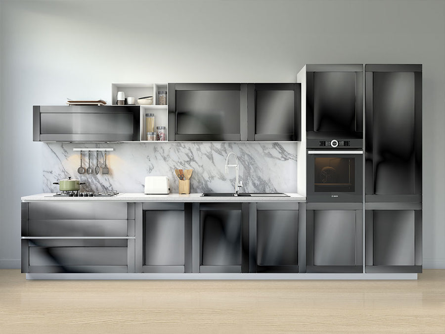 Avery Dennison™ SF 100 Black Chrome Kitchen Cabinet Wraps