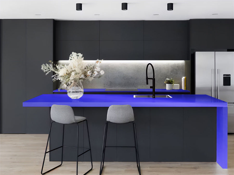 Avery Dennison™ SF 100 Blue Chrome Kitchen Countertop Wraps