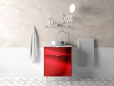 Avery Dennison™ SF 100 Red Chrome Bathroom Cabinet Wraps